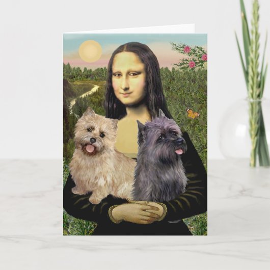 Carte Paire de terriers Cairn - Mona Lisa (Devant)