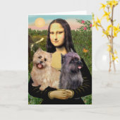 Carte Paire de terriers Cairn - Mona Lisa (Fleur jaune)