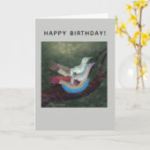 Carte Paire d'oiseaux sur le nid dans l'illustration de (Fleur jaune)