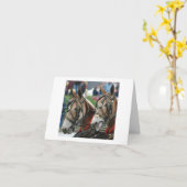 Carte Paires de mules dans le harnais (Fleur jaune)