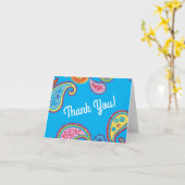 Carte Paisley Cute Coloré 1er anniversaire fête (Fleur jaune)