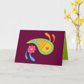 Carte Paisley Fun (Fleur jaune)