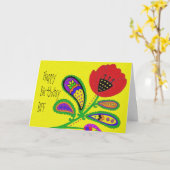 Carte Paisley Poppy (Fleur jaune)