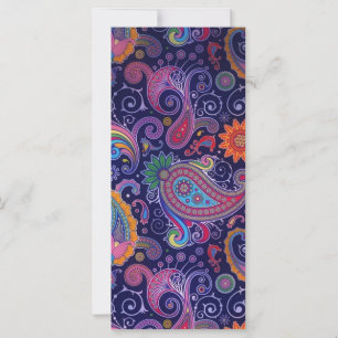 Carte Paisley violet rose