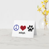 Carte Paix, amour, adoption (Fleur jaune)
