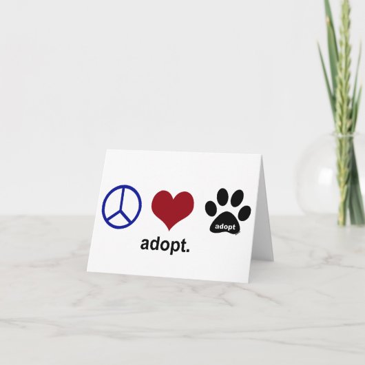 Carte Paix, amour, adoption (Devant)