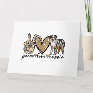 Carte Paix, Amour, Aussie, Chien berger australien, Anim