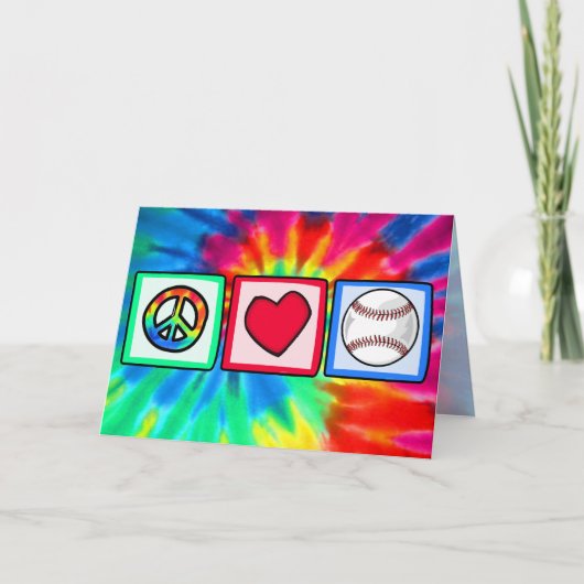 Carte Paix, Amour, Baseball (Devant)