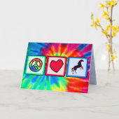 Carte Paix, Amour, Chevaux (Fleur jaune)