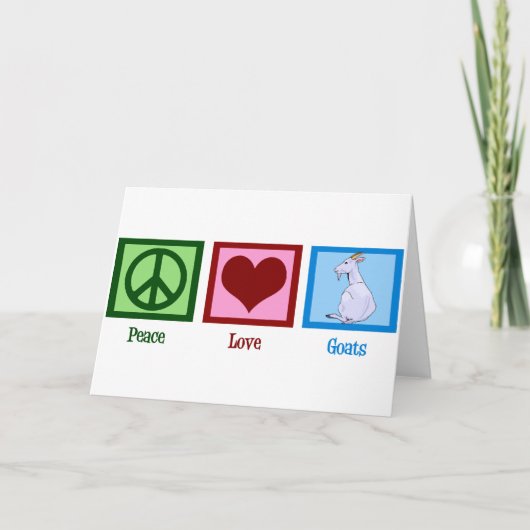 Carte Paix Amour Chèvres (Devant)