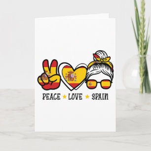 Carte Paix Amour Espagne Chignon Méssy Supportrice de Fo
