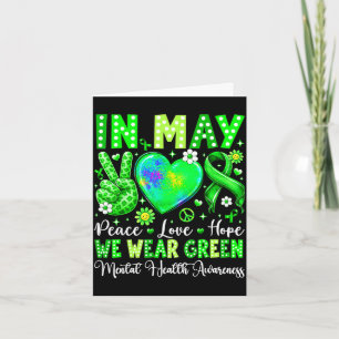 Carte Paix amour espoir en mai porter du vert santé ment