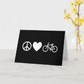 Carte Paix Amour et Bicyclettes (Fleur jaune)