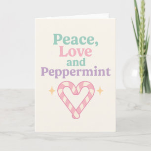 Carte Paix, Amour et Menthe Poivrée