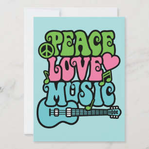 Carte Paix, amour et musique