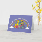 Carte Paix, amour et sésame Street (Fleur jaune)