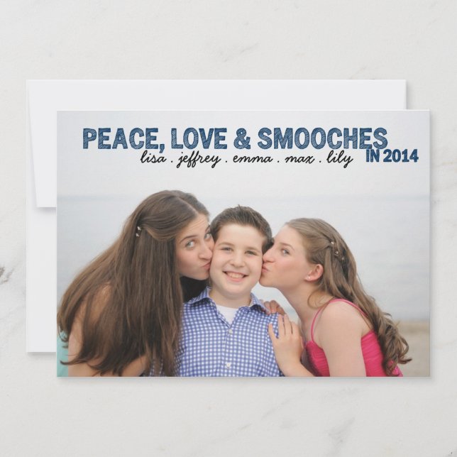Carte Paix, amour et smooches (Devant)