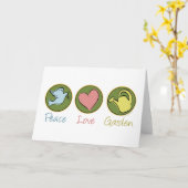 Carte Paix, amour, jardin (Fleur jaune)