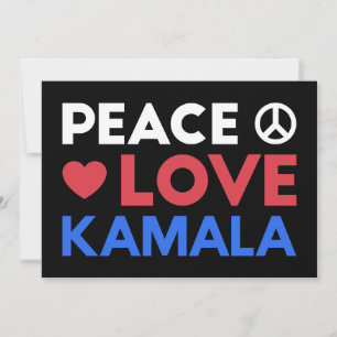 Carte Paix Amour Kamala Je - Kamala Harris Présidente