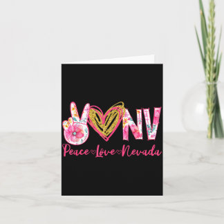 Carte Paix Amour Nevada Floral Vintage Fierté du Nevada