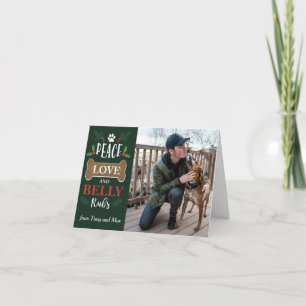 Carte Paix Amour Papouilles pour chien Joyeuses Fêtes de