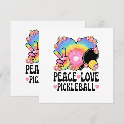 Carte Paix Amour Pickleball (Devant / Derrière)