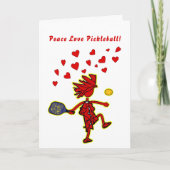 Carte Paix Amour Pickleball Saint-Valentin (Devant)