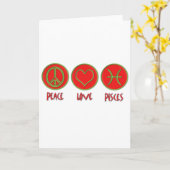 Carte Paix Amour Poissons (Fleur jaune)