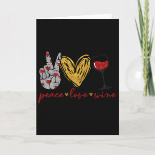 Carte Paix Amour Vin Amusement Amateur de Vin Équipe de