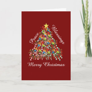 Carte Paix Bénédictions Joyeux Noël Dk Rouge Férié  