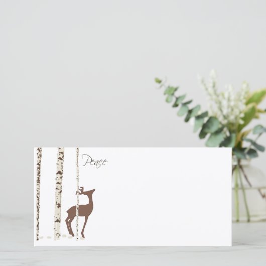 Carte Paix, cerfs et bouleau {Horizontal} (Debout devant)
