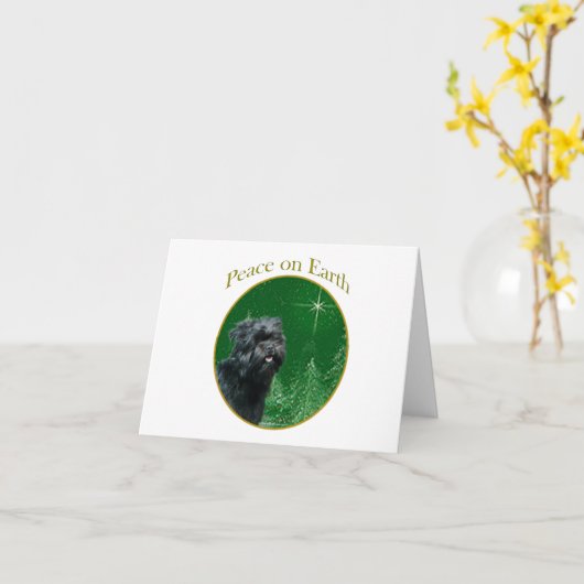 Carte Paix d'Affenpinscher (Fleur jaune)