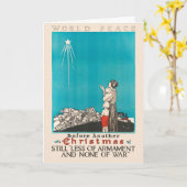 Carte Paix de Noël vintage (Fleur jaune)