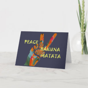 Carte Paix dehors : panneau Vibes de Hakuna Matata