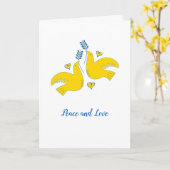 Carte Paix et amour (Fleur jaune)