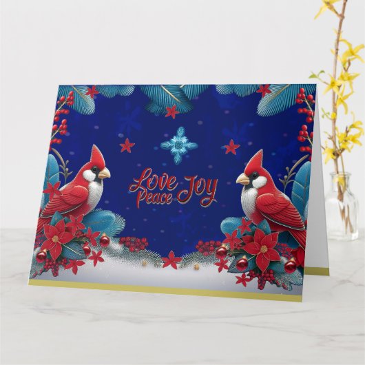 Carte Paix et bénédictions de joie ce Noël (Fleur jaune)