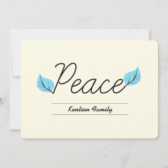 Carte paix et feuille (Devant)