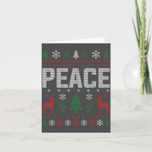 Carte Paix Je viens en paix Couple assorti Ugly Christm