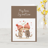 Carte Paix Joie Amour Noël Voeux (Fleur jaune)