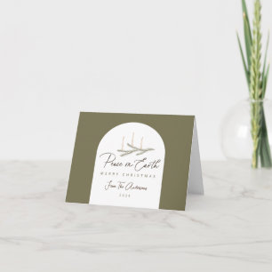 Carte Paix personnalisée sur Terre Noël plié