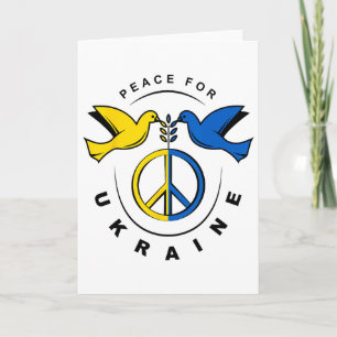 Carte Paix pour l'Ukraine Colombe Drapeau de l'Ukraine J