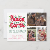 Carte PAIX SUR TERRE CUSTOM 3 - Grille PHOTO Noël Noël N (Devant)