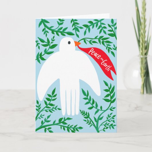 Carte Paix sur Terre Oiseau Dove Noël Noël Noël Noël Noë (Devant)