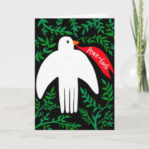 Carte Paix sur Terre Oiseau Dove Noël Noël Noël Noël Noë