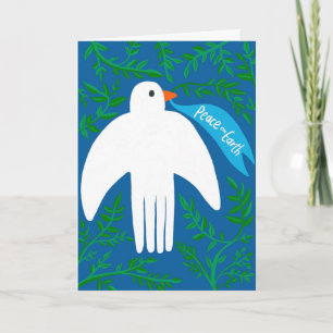 Carte Paix sur Terre Oiseau Dove Noël Noël Noël Noël Noë