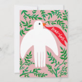 Carte Paix sur Terre Oiseau Dove Noël Noël Noël Noël Noë (Devant)