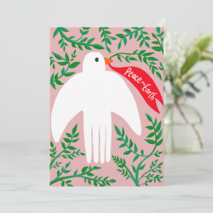 Carte Paix sur Terre Oiseau Dove Noël Noël Noël Noël Noë
