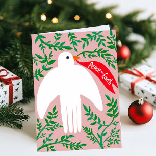 Carte Paix sur Terre Oiseau Dove Noël Noël Noël Noël Noë