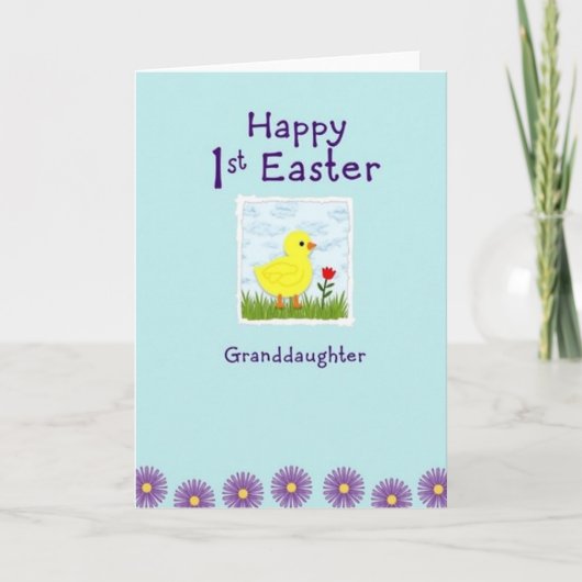 Carte Pale Blue Easter Granddaughter Card (Devant)