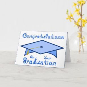 Carte Pale Blue Graduation Cap Casquette ou